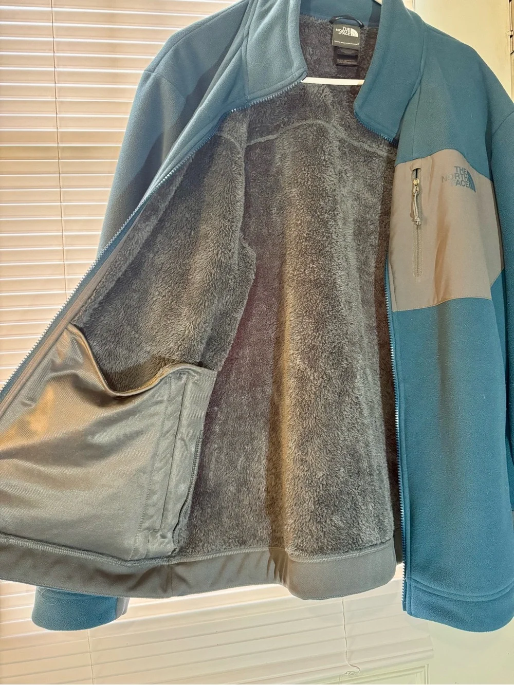 The North Face Chimborazo Full Zip Fleece Sherpa Lined Jacket Blue/Teal Men's L